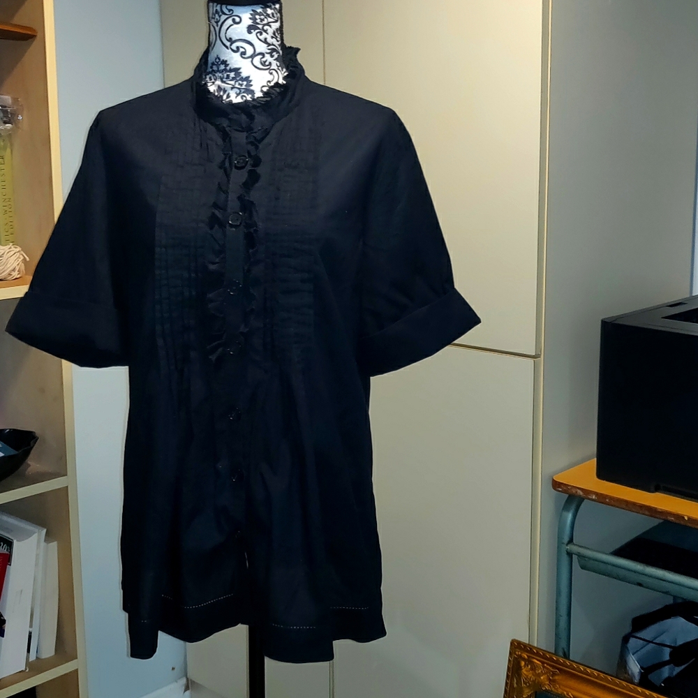 EUC Micheal Kors XL/XG Ruffle Short Sleeve Top